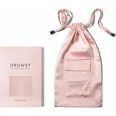 Drowsy Sleep Co . Silk  Carry Pouch In Sunset Pink