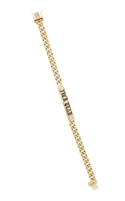 Dru F*** Yeah Id 14k Yellow Gold Diamond Bracelet