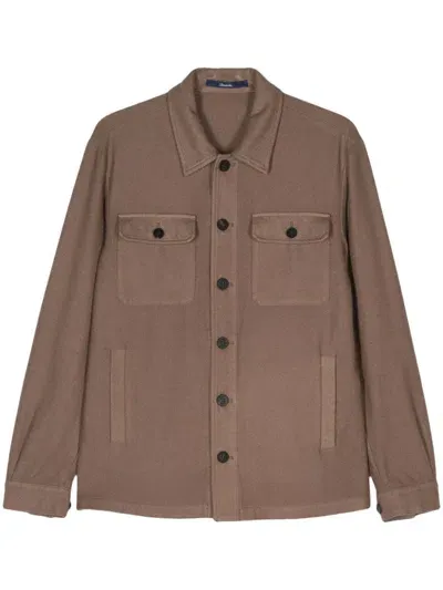 Drumohr Cashmere Overshirt In Brown