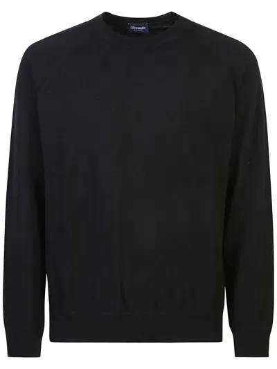 Drumohr Crew-neck Cashmere Sweater In Black