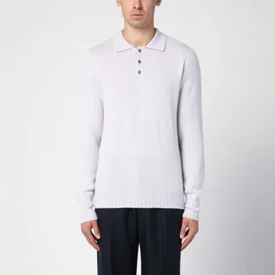 Drumohr Platinum-coloured Wool Polo Jumper In Black