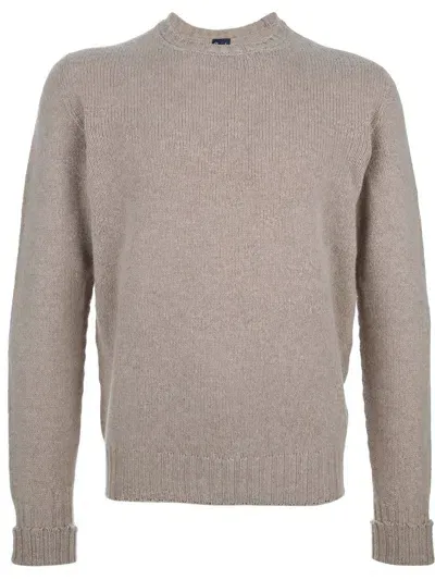 Drumohr Ribbed Crew Neck Sweater In Neutrals