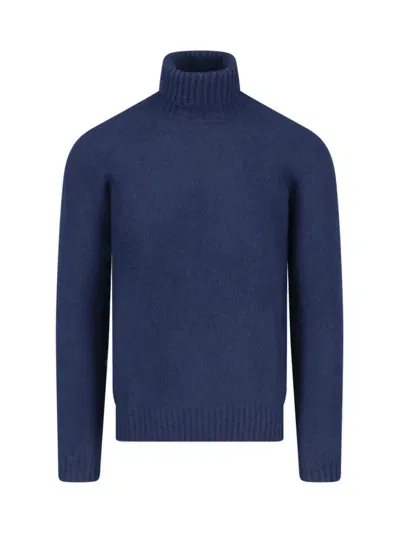 Drumohr High Neck Sweater In Blue