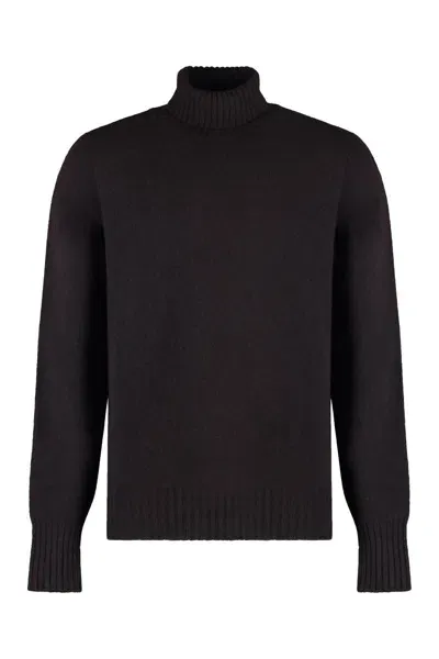 Drumohr Wool Turtleneck Sweater In Brown