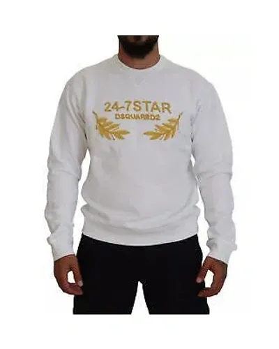 Pre-owned Dsquared² Besticktes Sweatshirt Mit Rundhalsausschnitt - Sweaters - White In Weiss