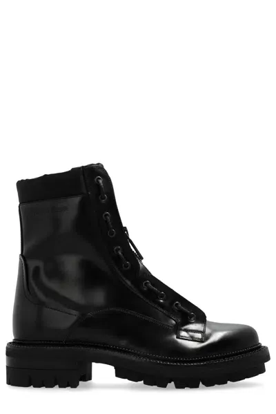 Dsquared2 Army Zip-detailed Combat Ankle Boots In Black