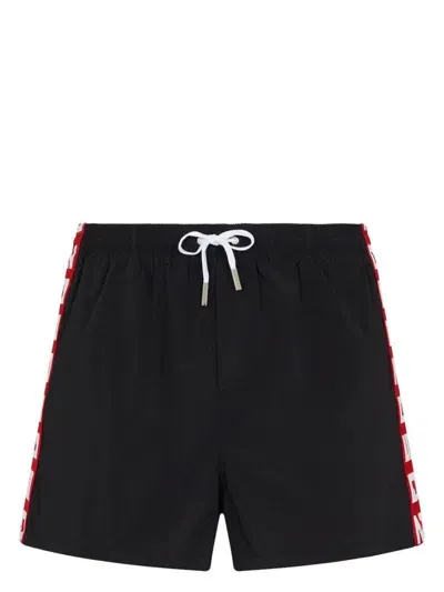 Dsquared2 Badeshorts Mit Logo-streifen In Black