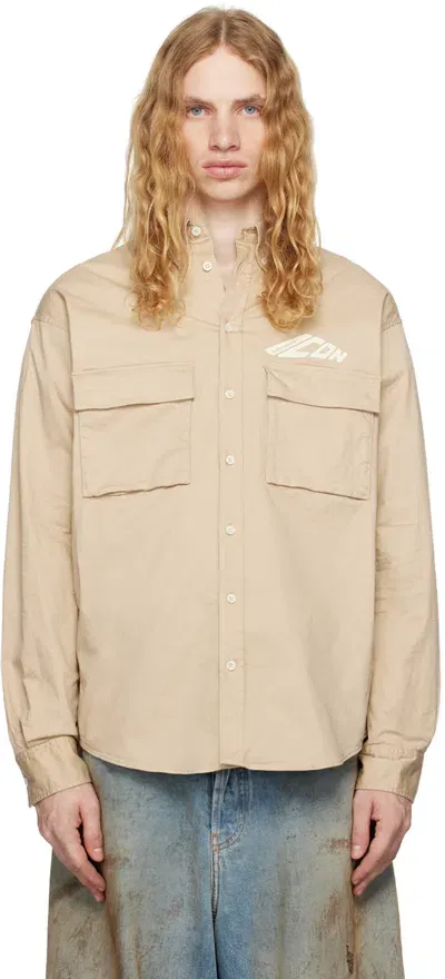 Dsquared2 Beige Icon Dropped Shoulder Shirt In 109 Beige