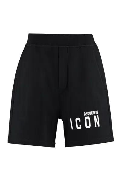 Dsquared2 Logo Print Bermuda Shorts In Black