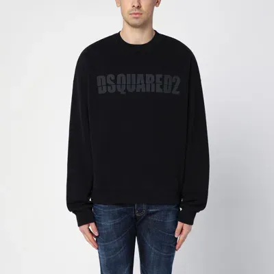 Dsquared2 Black Cotton Crewneck Sweatshirt With Logo