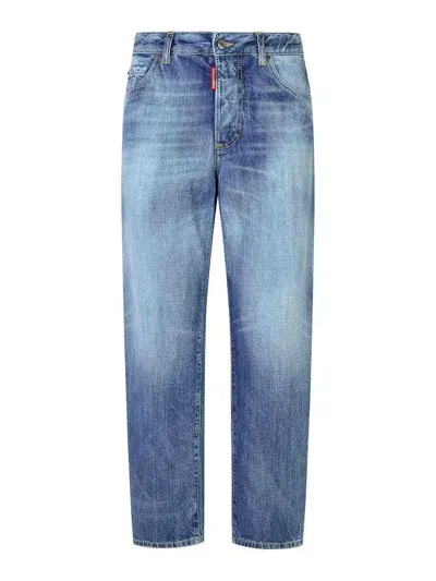 Dsquared2 Boston Light Blue Denim Jeans In Azul