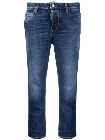 Dsquared2 Cropped Denim Jeans In Blue