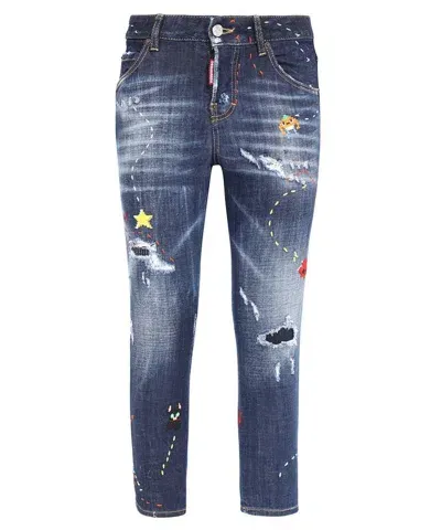 Dsquared2 Cool Girl Cropped Jeans In Denim