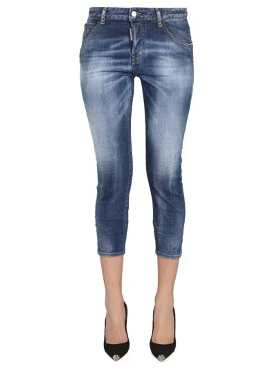 Dsquared2 Cool Girl Cropped Jeans In Denim