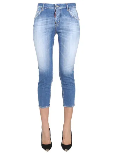 Dsquared2 Cool Girl Cropped Jeans In Denim