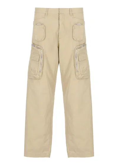 Dsquared2 Cotton Cargo Pants In Neutrals