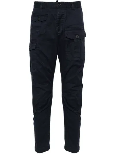 Dsquared2 Sexy Mid-rise Cargo Trousers In Blue