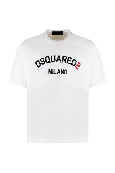 Dsquared2 Cotton Crew-neck T-shirt In White