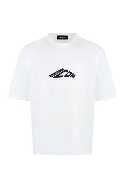 Dsquared2 Cotton Crew-neck T-shirt In White