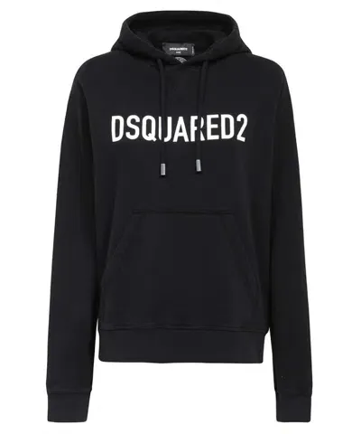 Dsquared2 Cotton Hoodie In Black