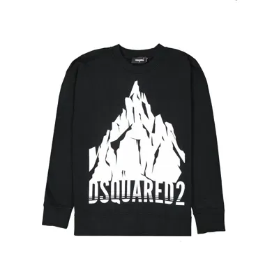 Dsquared2 Cotton Logo Sweatshirt In Black