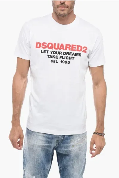 Dsquared2 Crewneck T-shirt With Logo Print In White