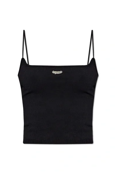 Dsquared2 Cropped Top With Logo In Black