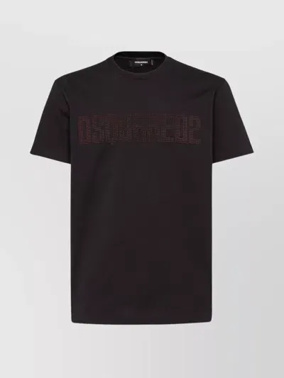 Dsquared2 Crystal-logo Cotton T-shirt In Black