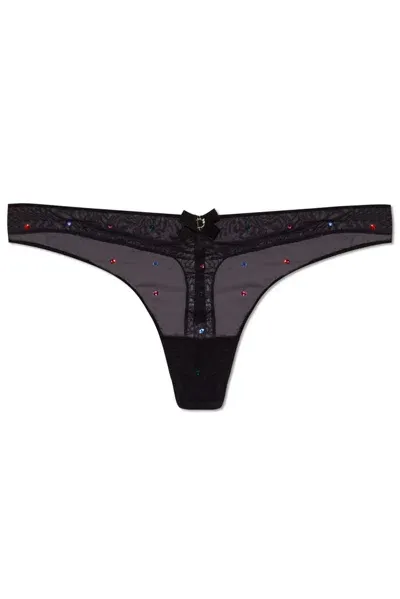 Dsquared2 D2 Embellished Brasilian Briefs In Black