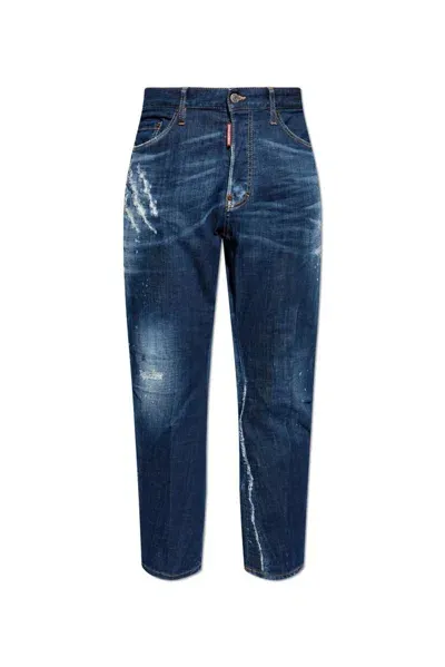 Dsquared2 Distressed Straight In Blue