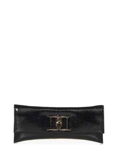 Dsquared2 Double D Satin Clutch In Black