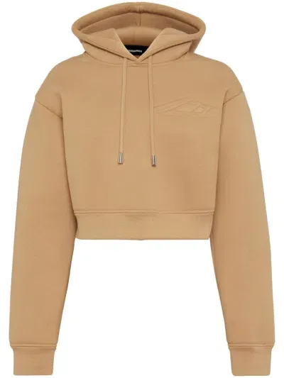 Dsquared2 Drop-shoulder Cotton Hoodie In Beige