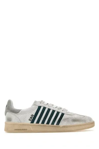 Dsquared2 Distressed Boxer Low-top Sneakers In White