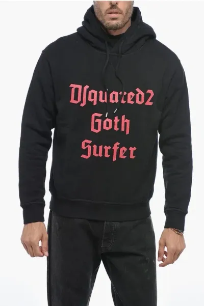 Dsquared2 Cotton Hoodie In Black