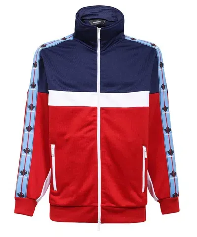 Dsquared2 Full Zip Sweatshirt With Side Stripes In Multicolor