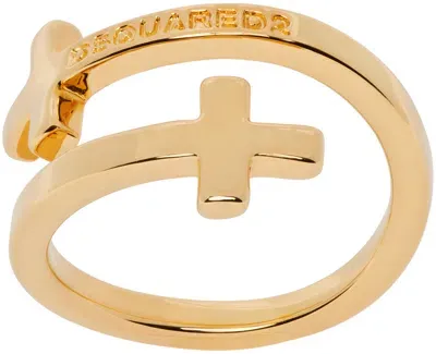 Dsquared2 Gold Jesus Ring In F193