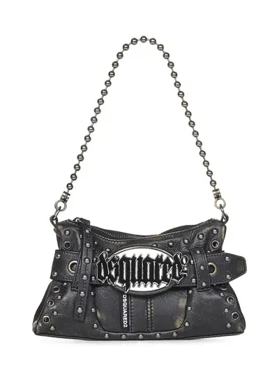 Dsquared2 Gothic Leather Clutch In Black