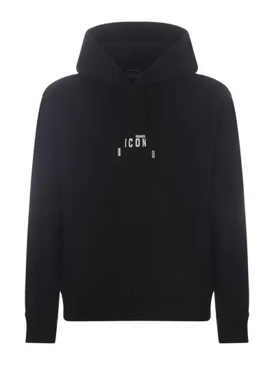 Dsquared2 Hooded Sweatshirt  Icon Small In Cotton In Black