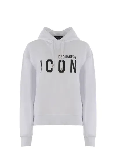 Dsquared2 Hoodie  Icon Made Of Cotton In White