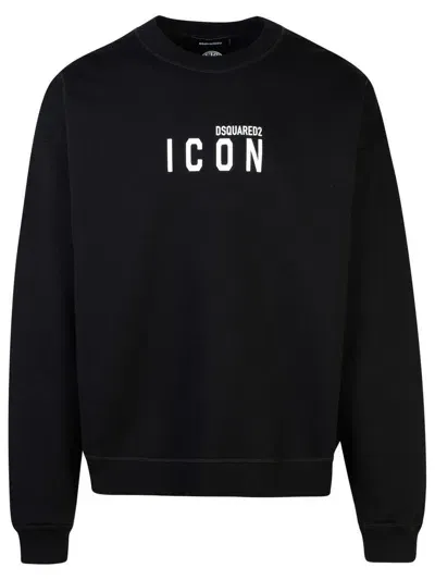 Dsquared2 Cotton Crew-neck Sweatshirt With Logo In Black