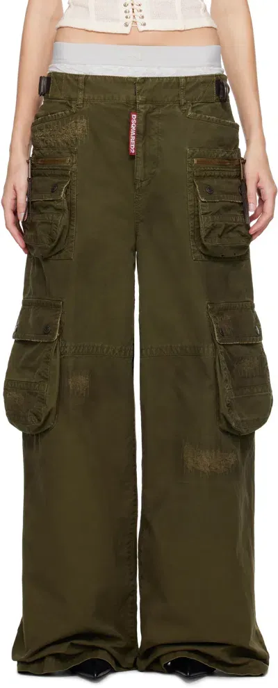 Dsquared2 Khaki Lost Pocket Cargo Pants In 727