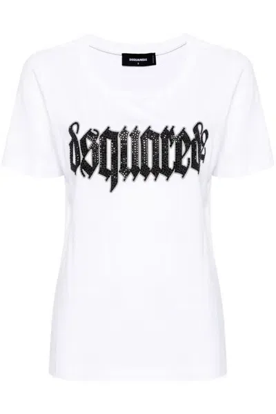 Dsquared2 Logo Cotton T-shirt In White