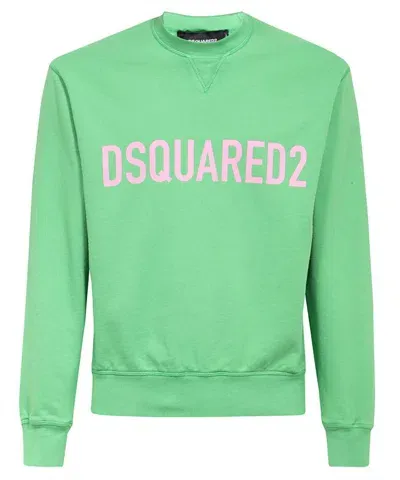 Dsquared2 Logo Detail Cotton Sweatshirt In Green