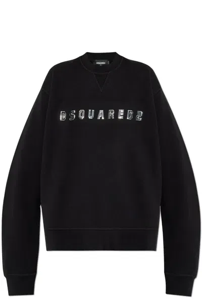 Dsquared2 Logo Detailed Crewneck Sweatshirt In Black