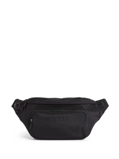 Dsquared2 Logo-embossed Canvas Belt Bag In Black