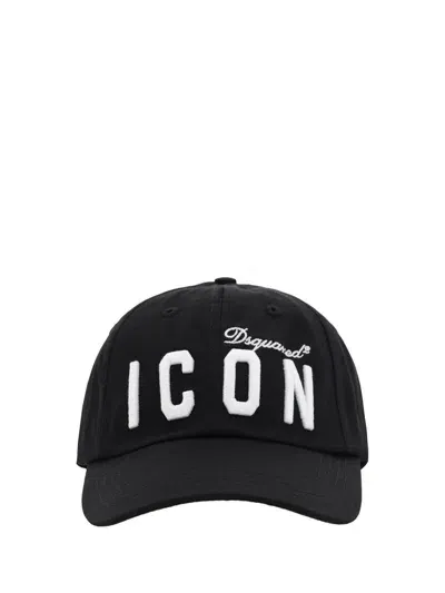 Dsquared2 Logo Embroidered Curved Peak Cap In Black