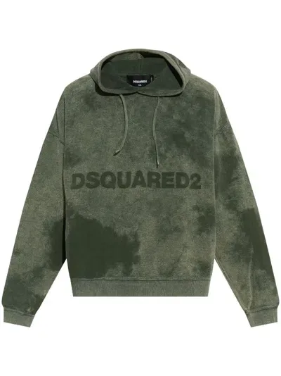 Dsquared2 Logo-jacquard Hoodie In Green