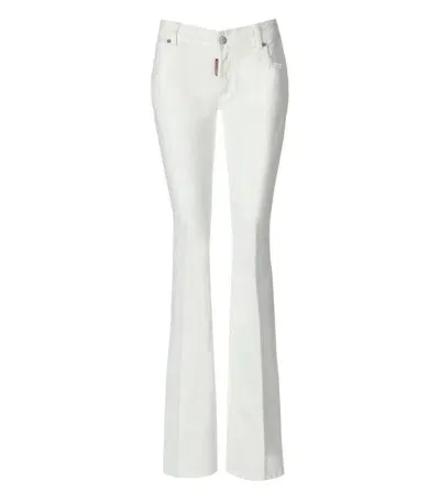 Dsquared2 Logo-patch Flared Jeans In White