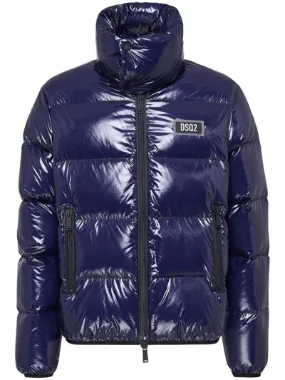 Dsquared2 Ultra Light Ripstop Down Jacket In Blue