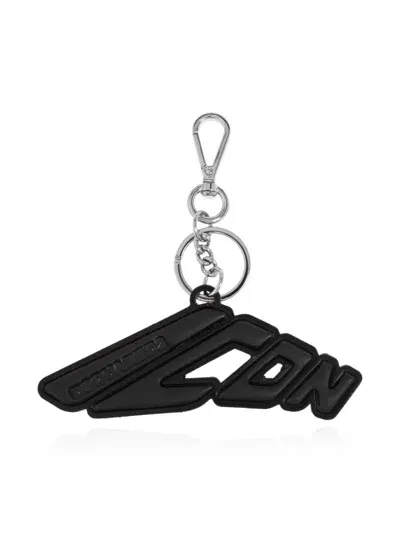 Dsquared2 Logo-plaque Keyring In 黑色